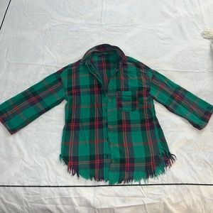 Green flannel top